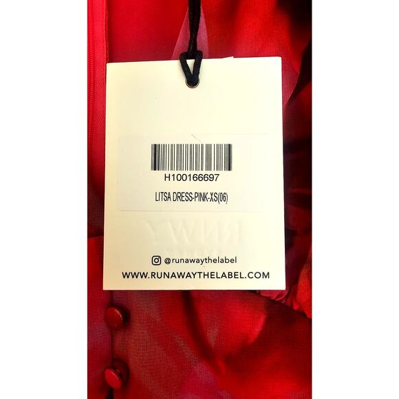 Runaway The Label Litsa Dress Pink/Red, Sexy,  NWT, NEW, SZ XS or  SZ 2 - Picture 8 of 10